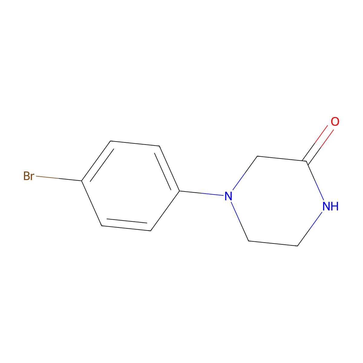 4-(4-Bromophenyl)piperazin-2-one molecular structure, CAS 1889816-51-6