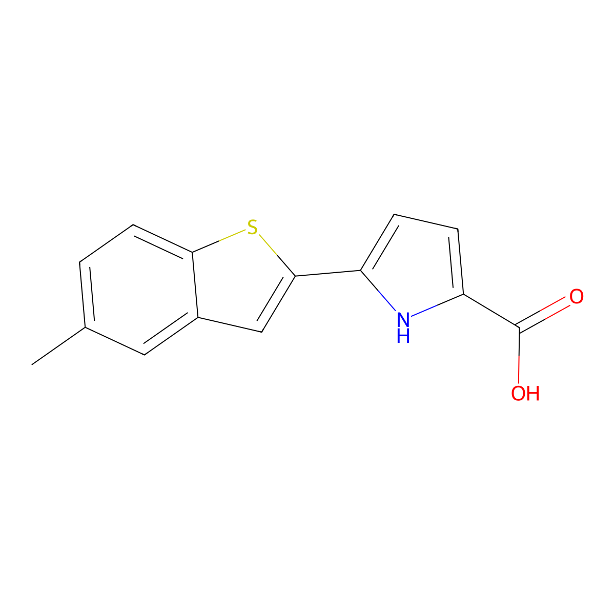 5-(5-Methylbenzo[b]thiophen-2-yl)-1H-pyrrole-2-carboxylic acid molecular structure, CAS 1889850-01-4
