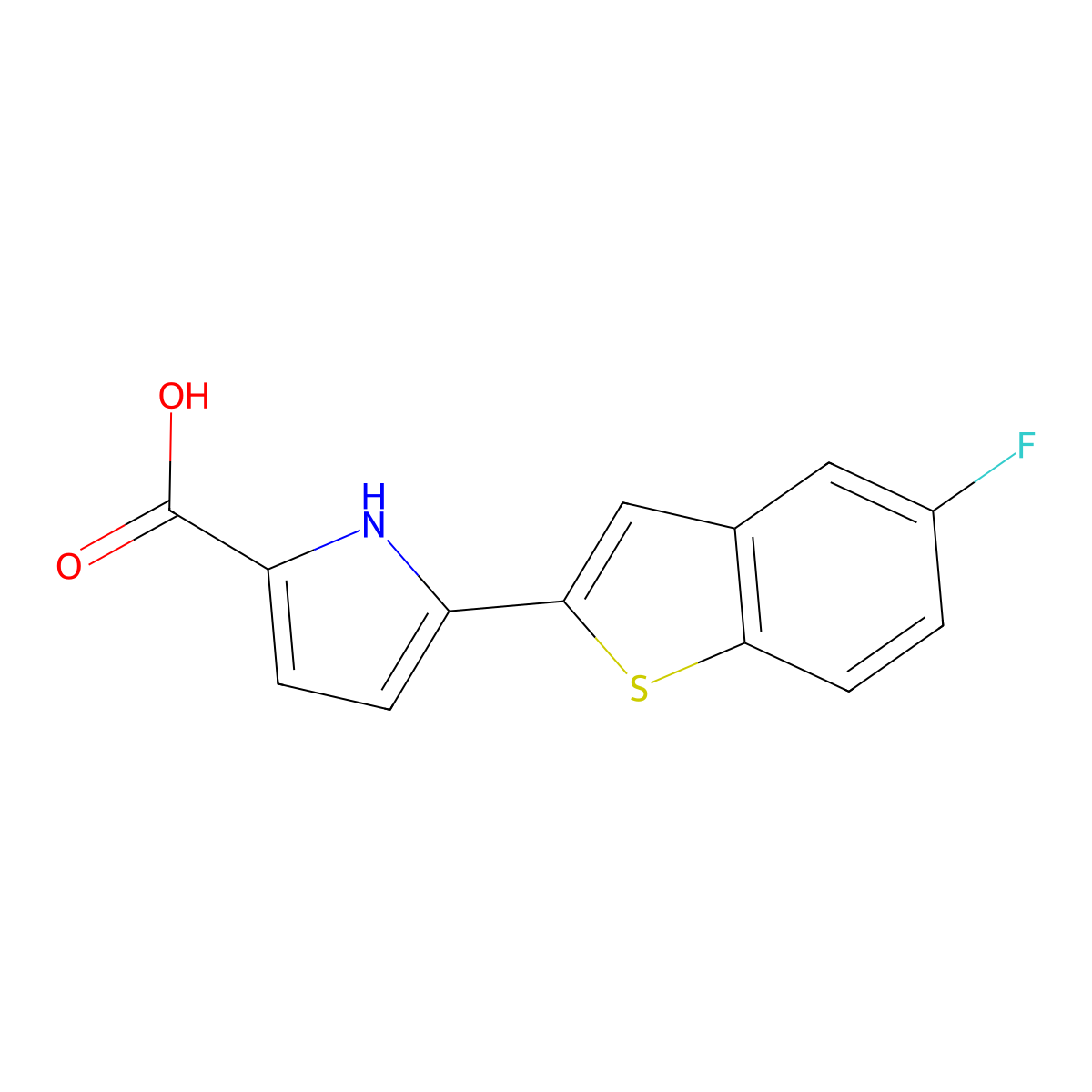 5-(5-Fluorobenzo[b]thiophen-2-yl)-1H-pyrrole-2-carboxylic acid molecular structure, CAS 1889850-06-9