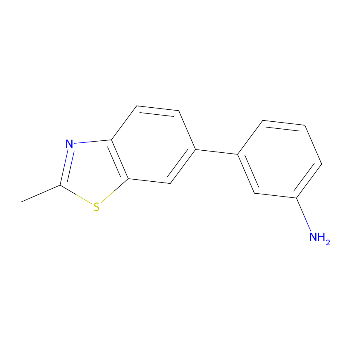 3-(2-methyl-6-benzothiazolyl)Benzenamine molecular structure, CAS 1889860-30-3
