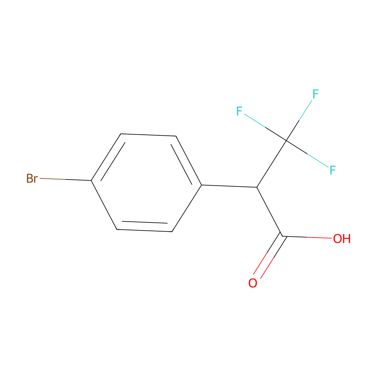 2-(4-Bromophenyl)-3,3,3-trifluoropropanoic Acid molecular structure, CAS 1889867-86-0