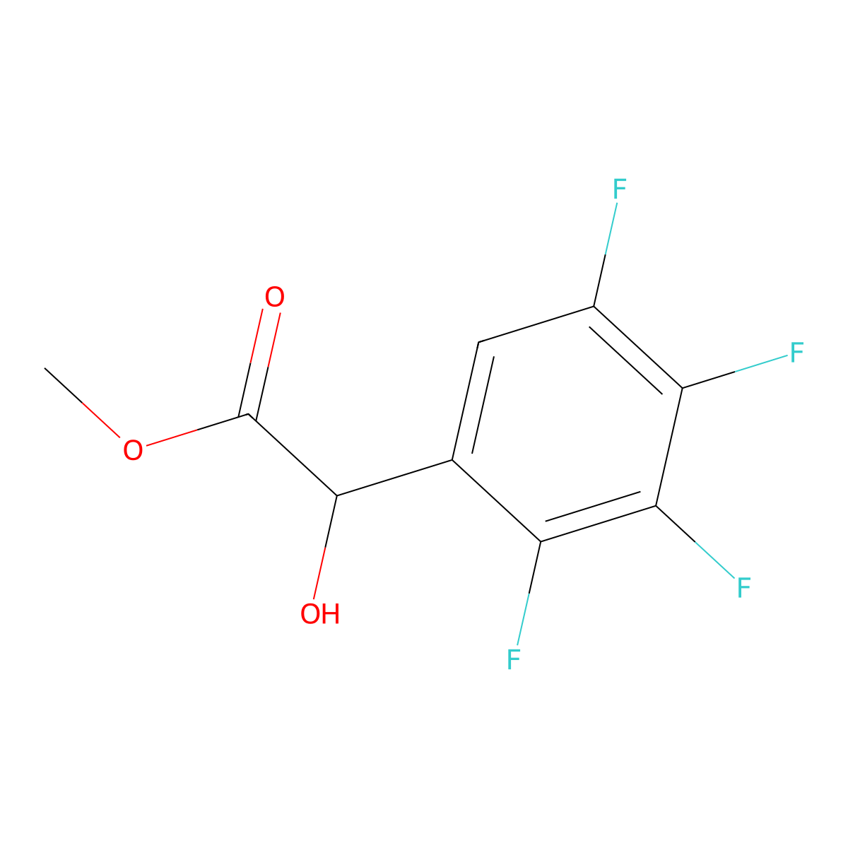 Methyl 2-hydroxy-2-(2,3,4,5-tetrafluorophenyl)acetate molecular structure, CAS 1889868-80-7