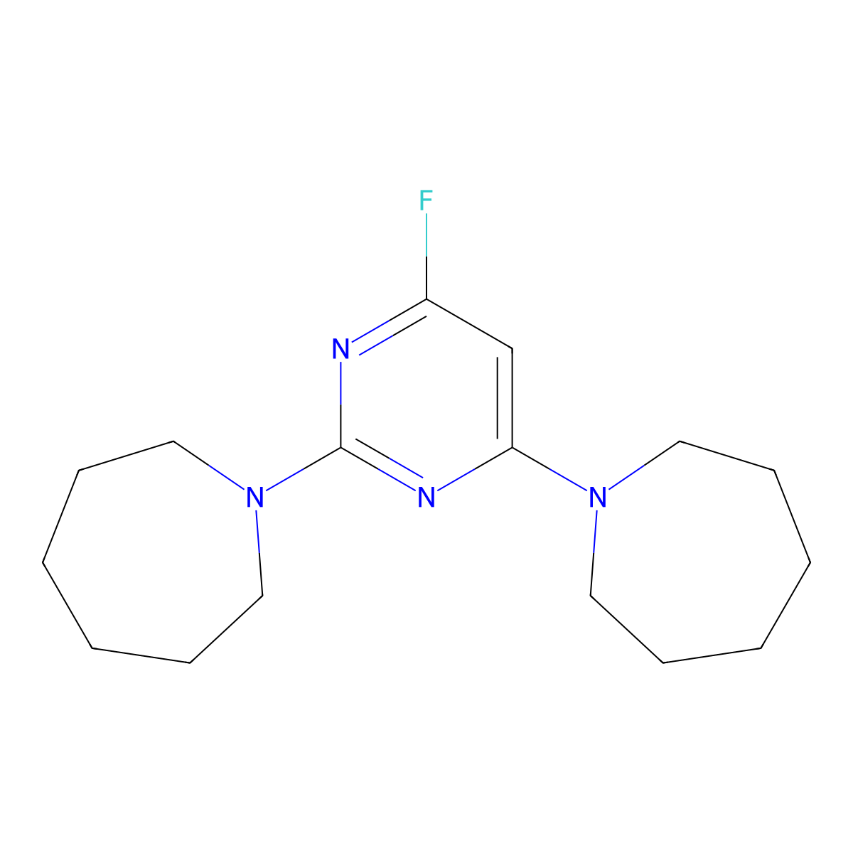 1,1'-(6-Fluoro-2,4-pyrimidinediyl)bis[hexahydro-1H-azepine] molecular structure, CAS 188987-73-7