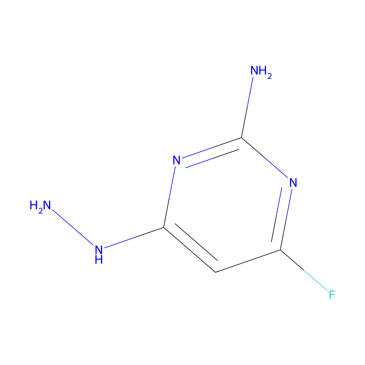 4-Fluoro-6-hydrazinylpyrimidin-2-amine molecular structure, CAS 188987-85-1