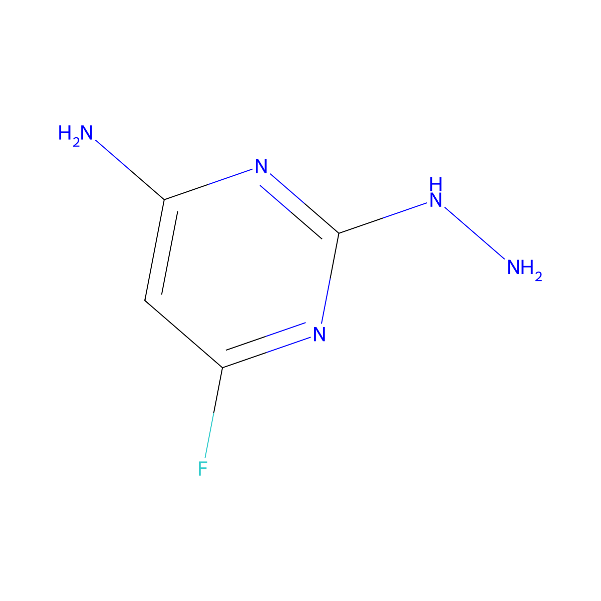 6-Fluoro-2-hydrazinylpyrimidin-4-amine molecular structure, CAS 188987-87-3
