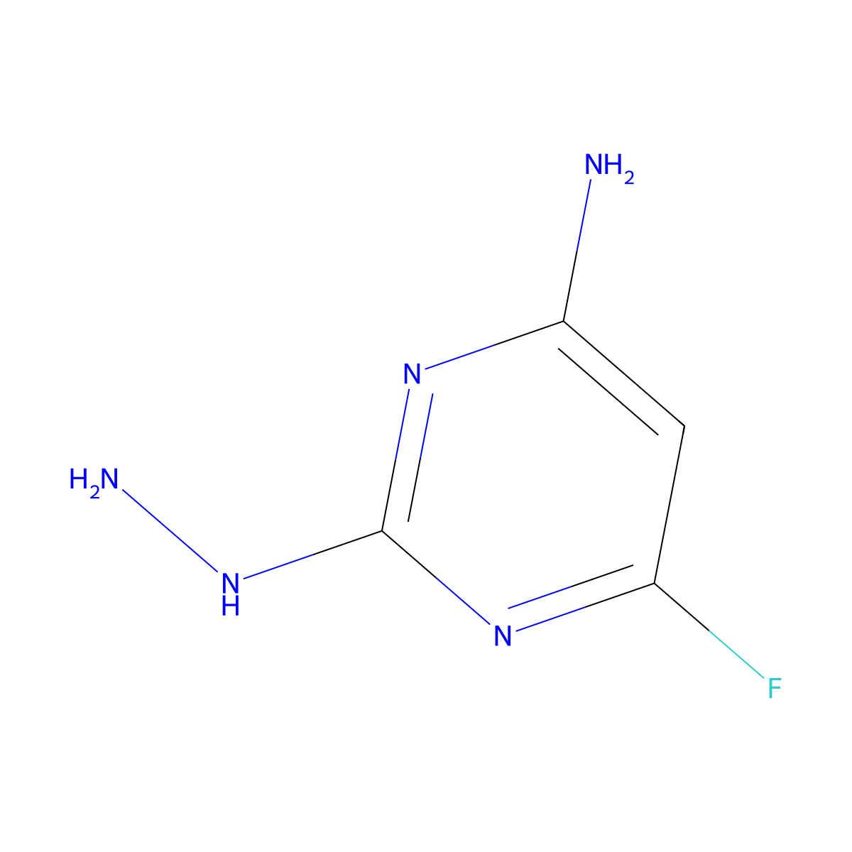 6-Fluoro-2-hydrazinylpyrimidin-4-amine molecular structure, CAS 188987-87-3