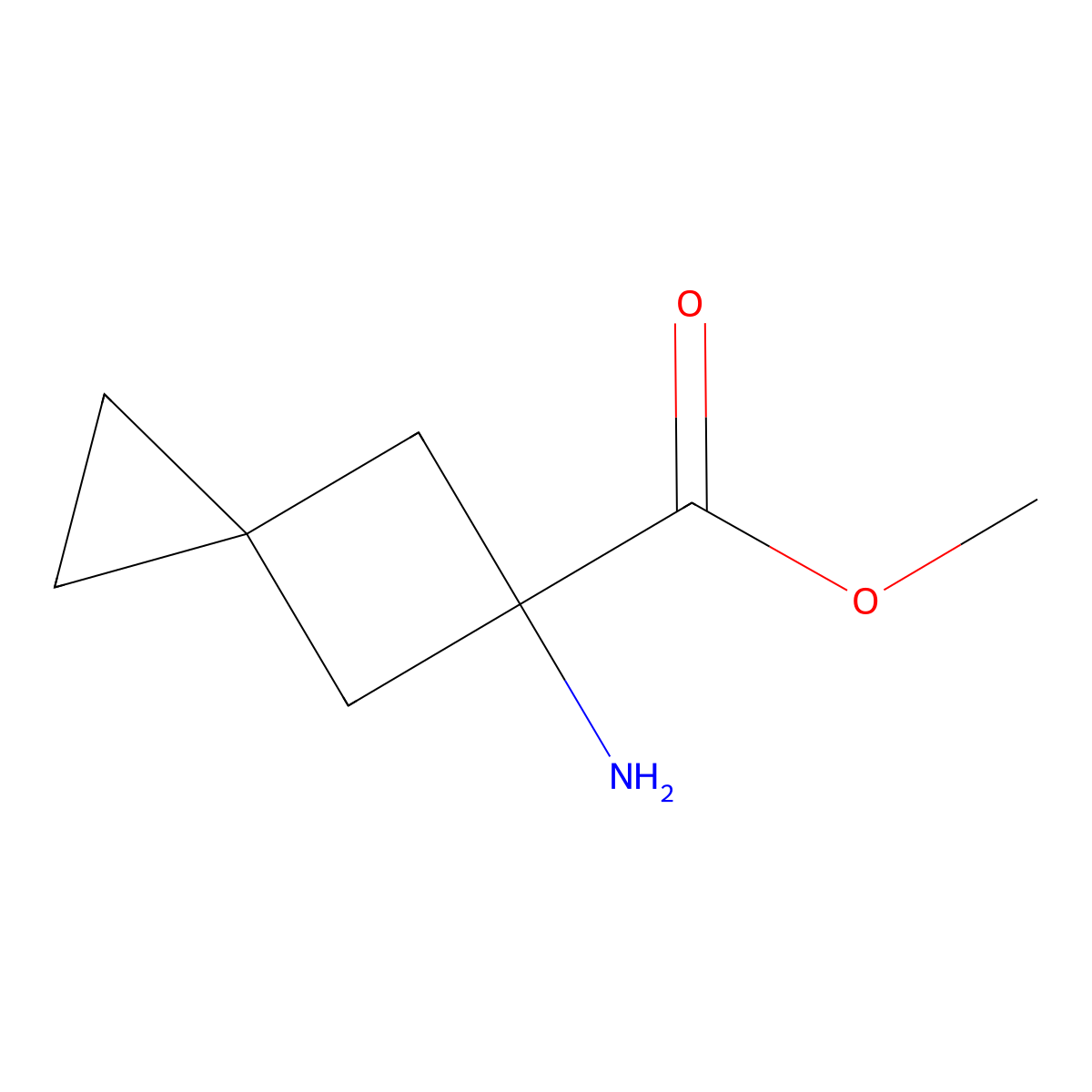Methyl 5-aminospiro[2.3]hexane-5-carboxylate molecular structure, CAS 1889877-40-0