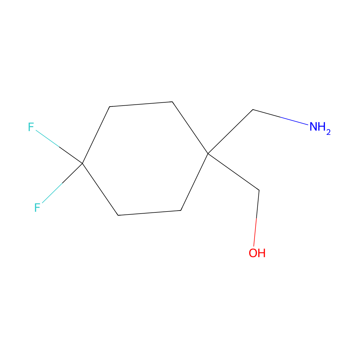 [1-(Aminomethyl)-4,4-difluorocyclohexyl]methanol molecular structure, CAS 1889878-28-7