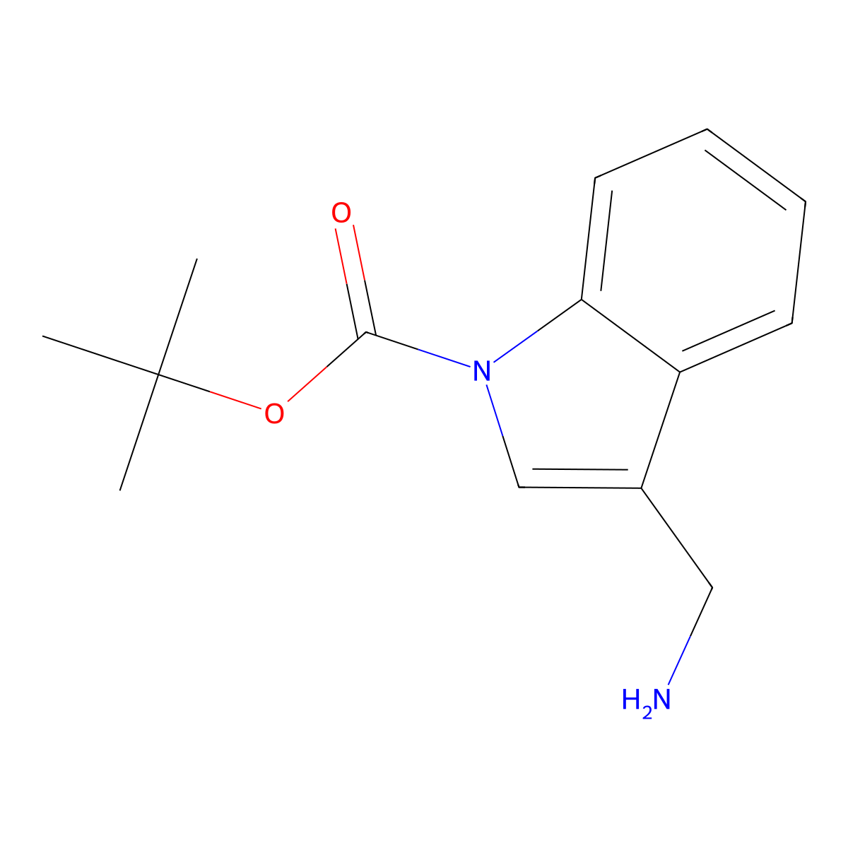 tert-Butyl 3-(aminomethyl)-1H-indole-1-carboxylate molecular structure, CAS 188988-46-7