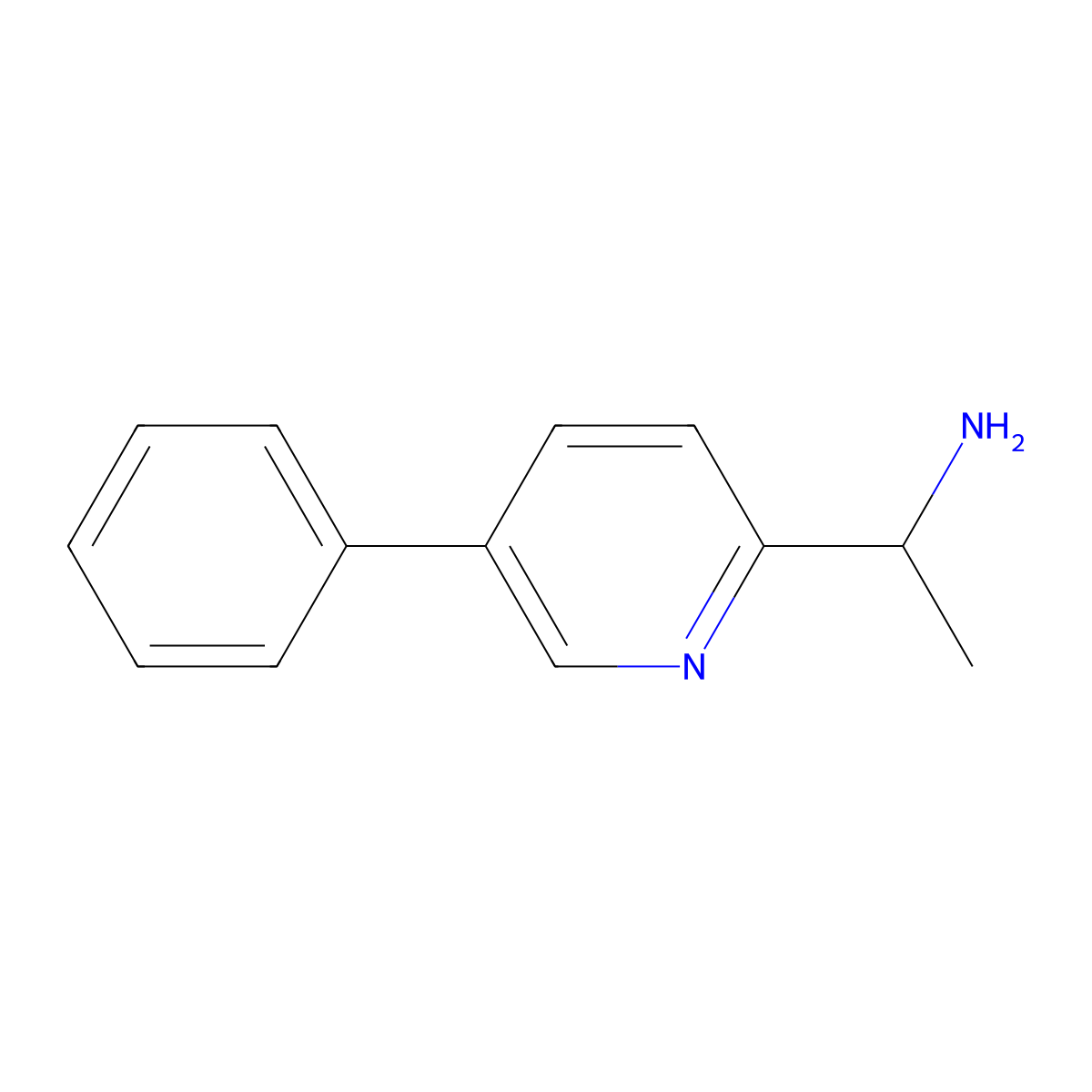 1-(5-Phenylpyridin-2-yl)ethanamine molecular structure, CAS 1889883-28-6