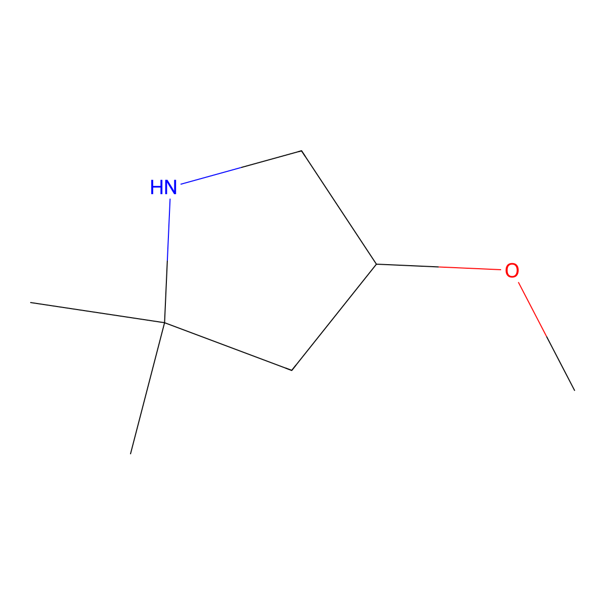 4-Methoxy-2,2-dimethylpyrrolidine molecular structure, CAS 1889884-78-9