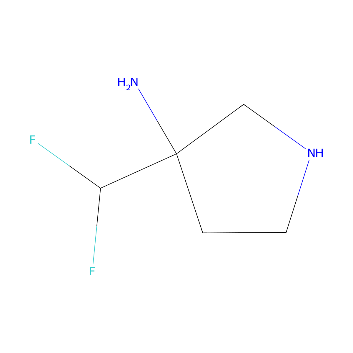3-(Difluoromethyl)pyrrolidin-3-amine molecular structure, CAS 1889884-94-9