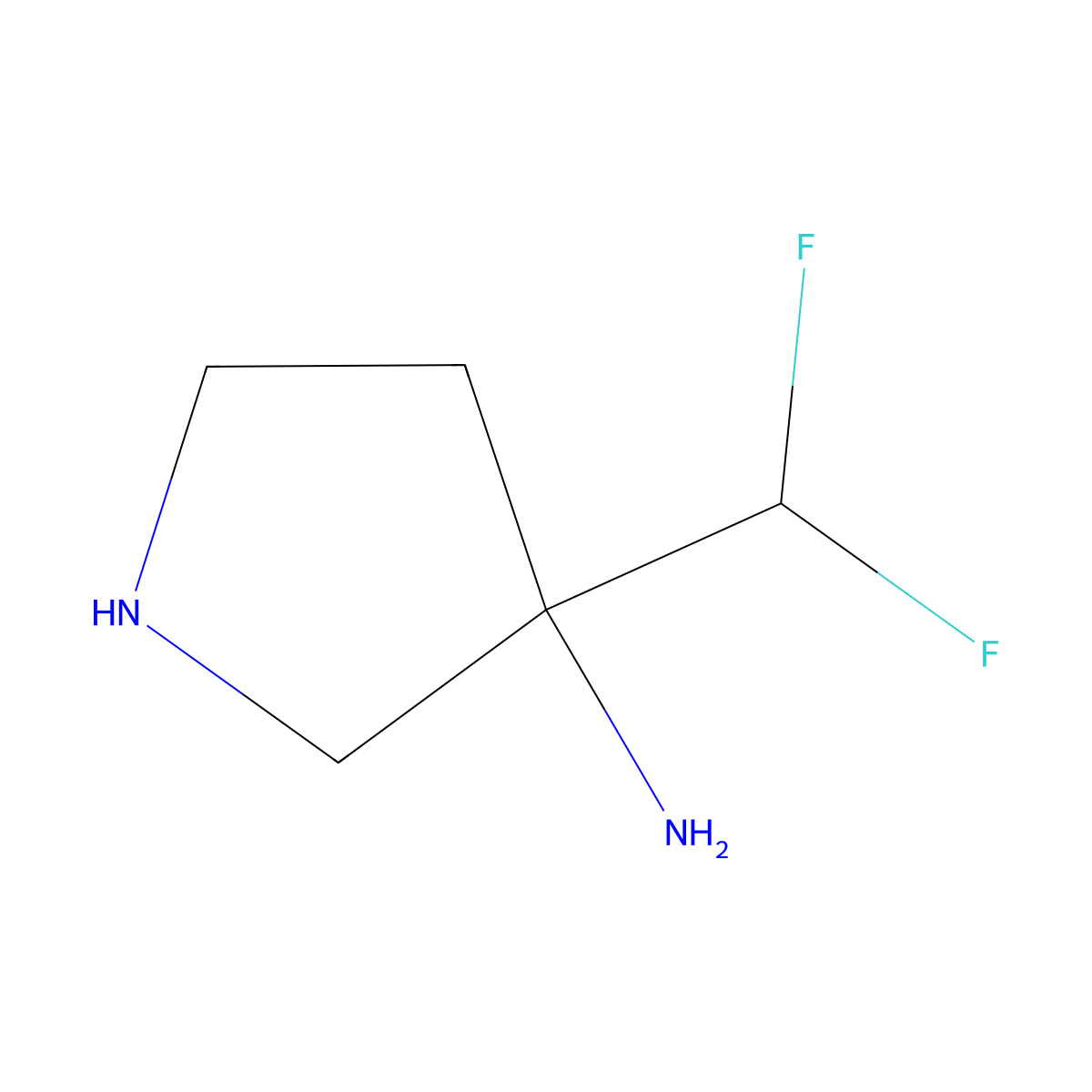 3-(Difluoromethyl)pyrrolidin-3-amine molecular structure, CAS 1889884-94-9