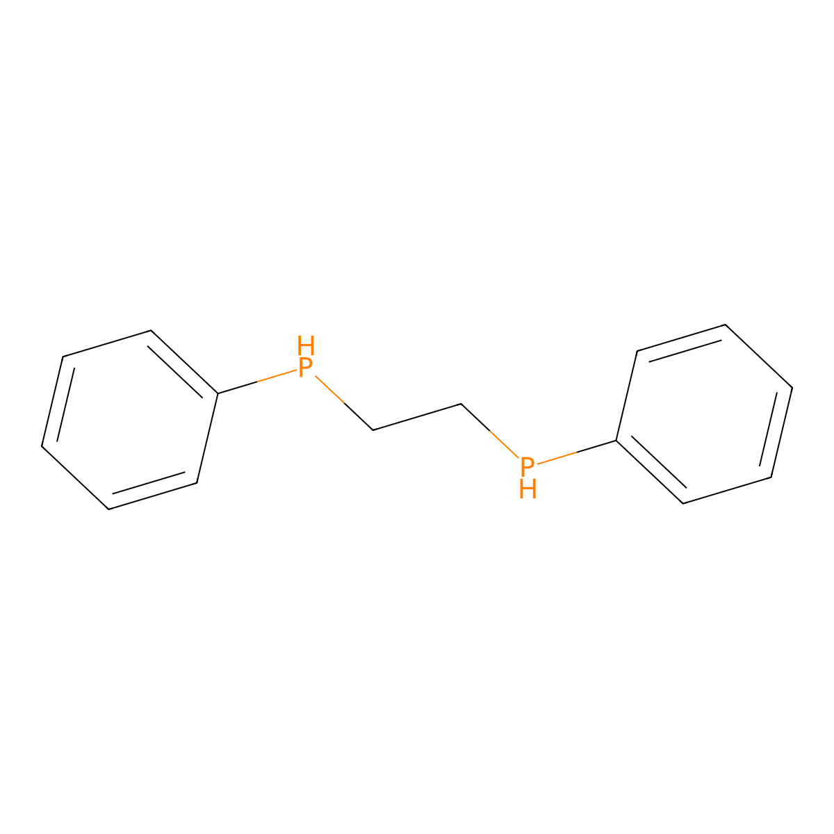 Ethylenebis[phenylphosphine] molecular structure, CAS 18899-64-4