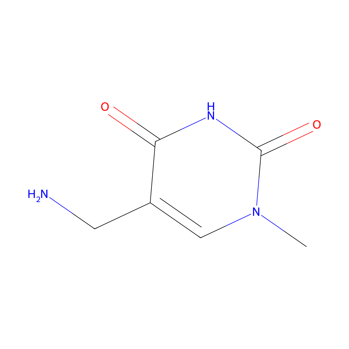 5-(Aminomethyl)-1-methyl-1,2,3,4-tetrahydropyrimidine-2,4-dione molecular structure, CAS 1889906-57-3