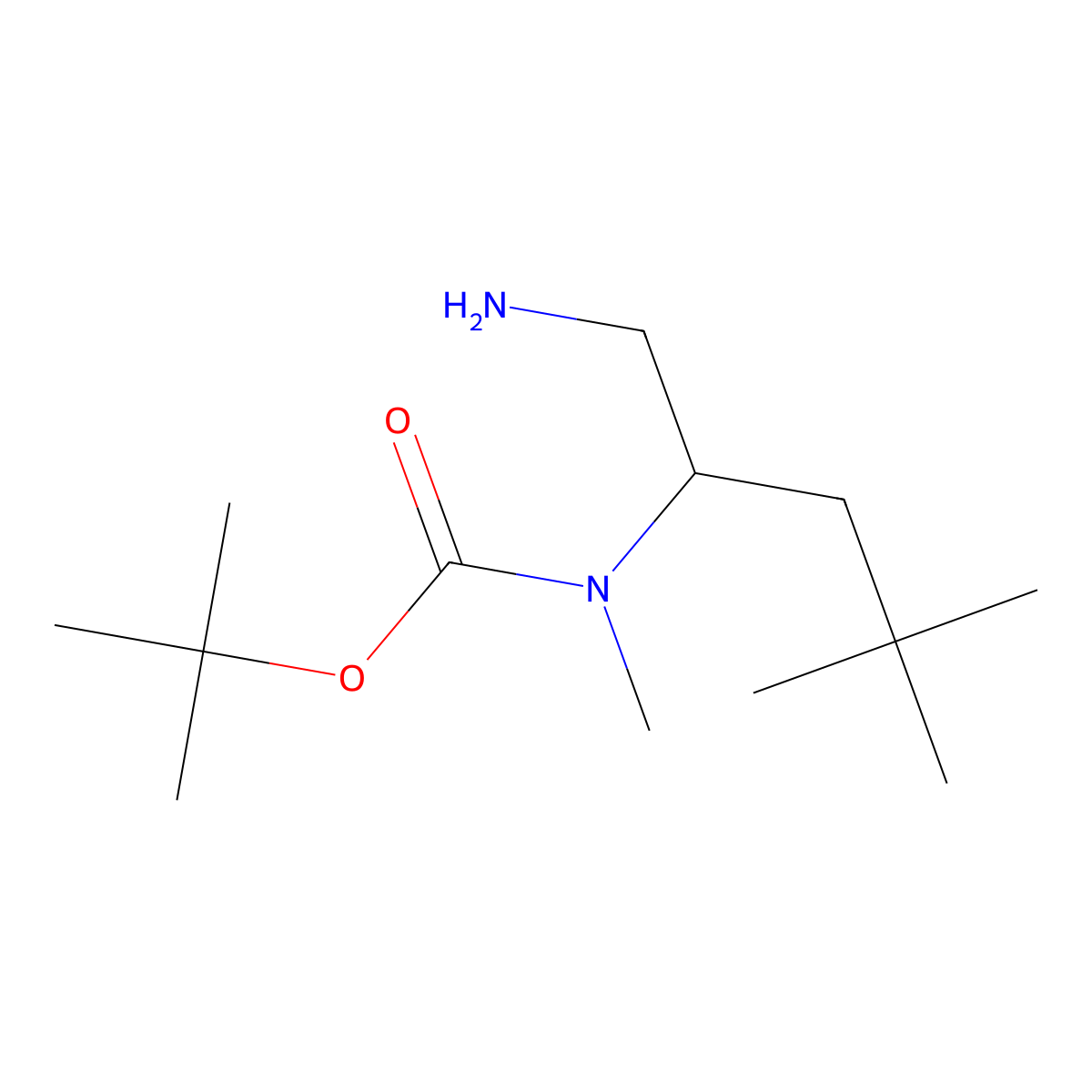 Tert-butyl (1-amino-4,4-dimethylpentan-2-YL)(methyl)carbamate molecular structure, CAS 1889916-46-4