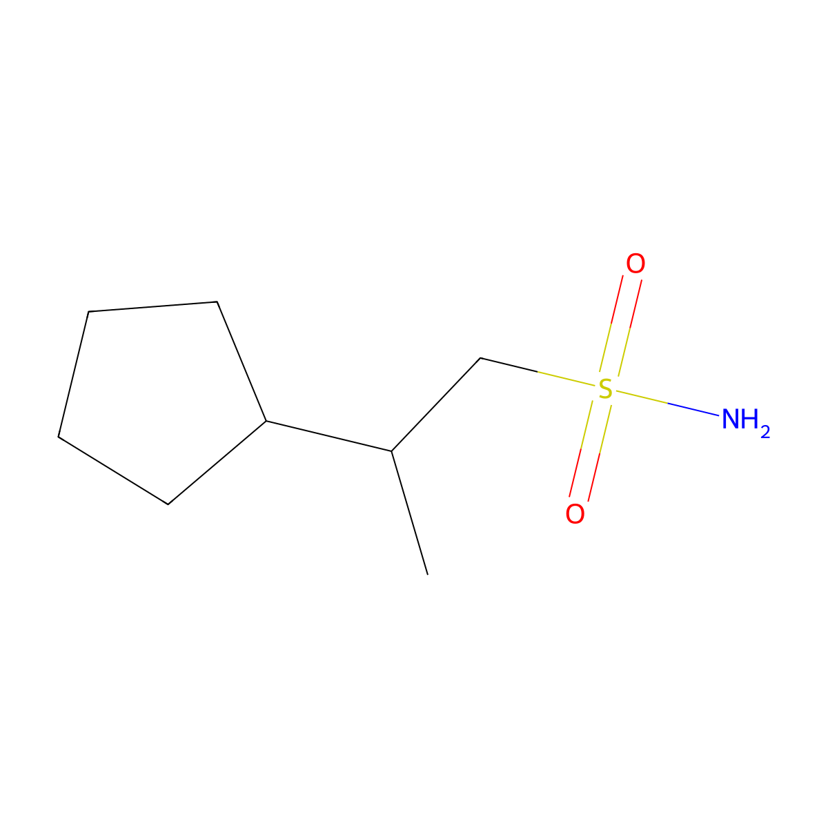 2-Cyclopentylpropane-1-sulfonamide molecular structure, CAS 1889921-73-6