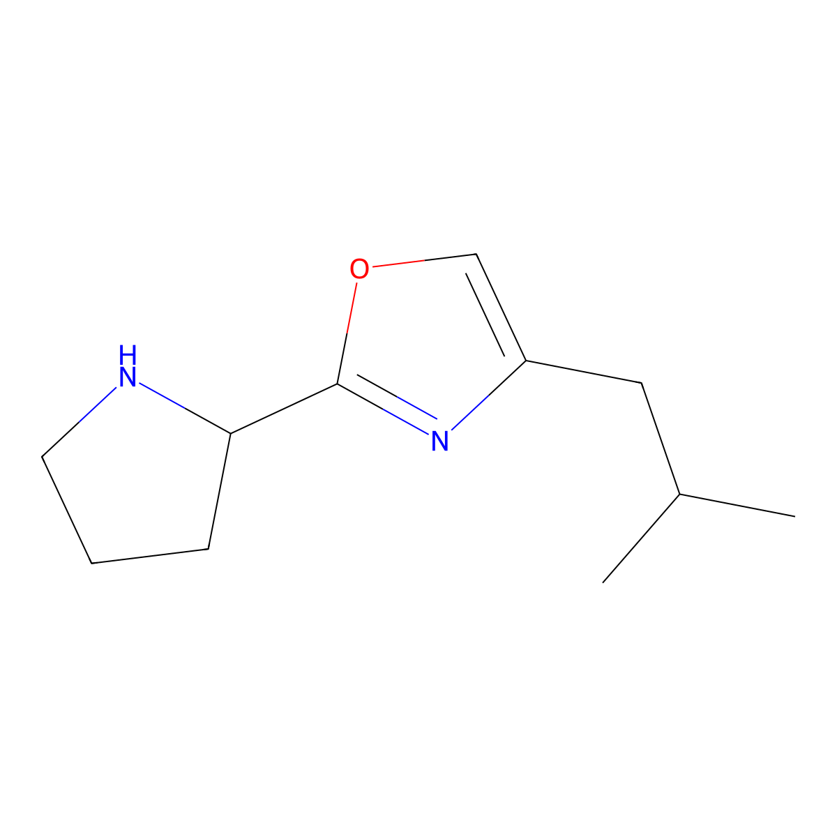 4-Isobutyl-2-(pyrrolidin-2-yl)oxazole molecular structure, CAS 1889922-87-5