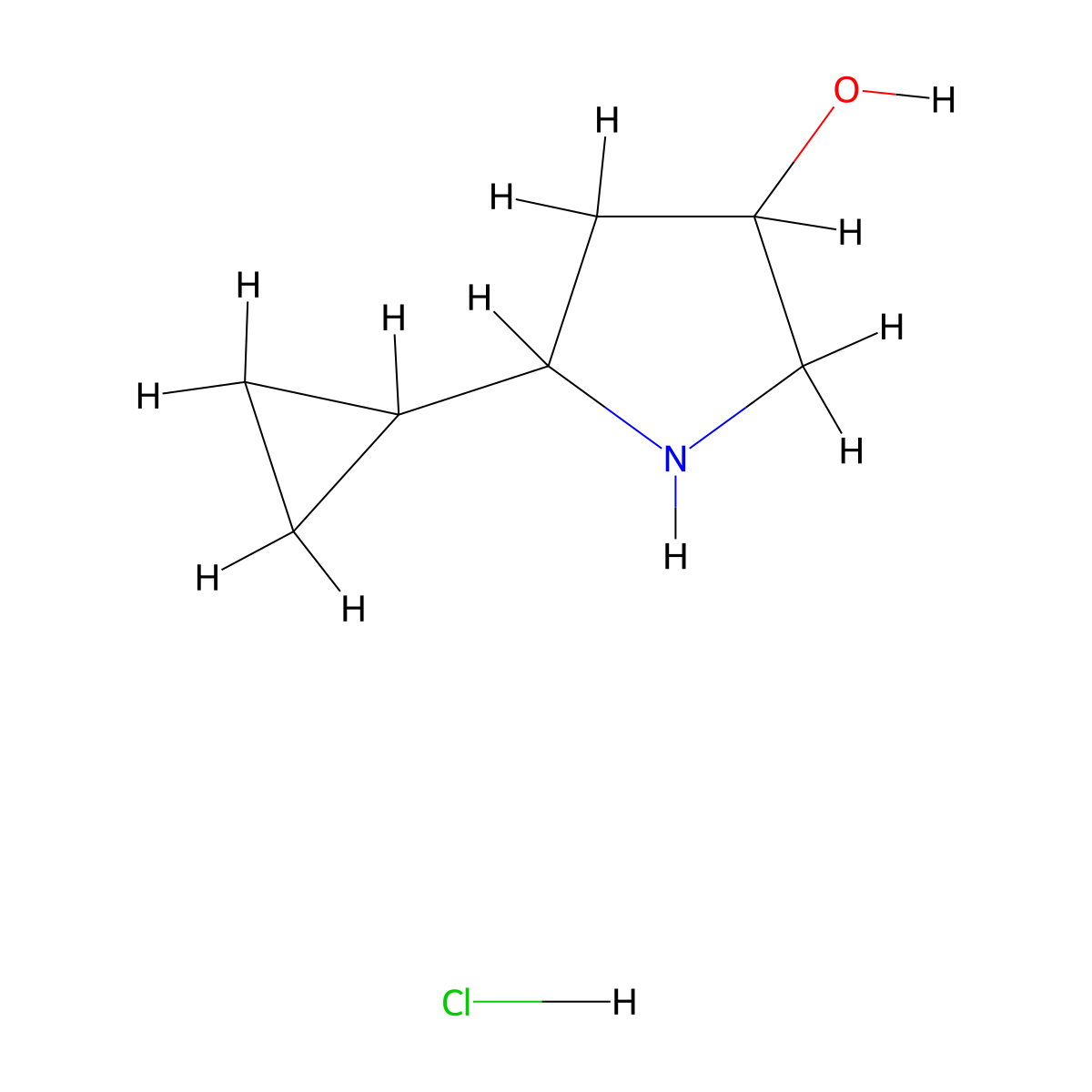 5-Cyclopropylpyrrolidin-3-ol hydrochloride molecular structure, CAS 1889940-04-8