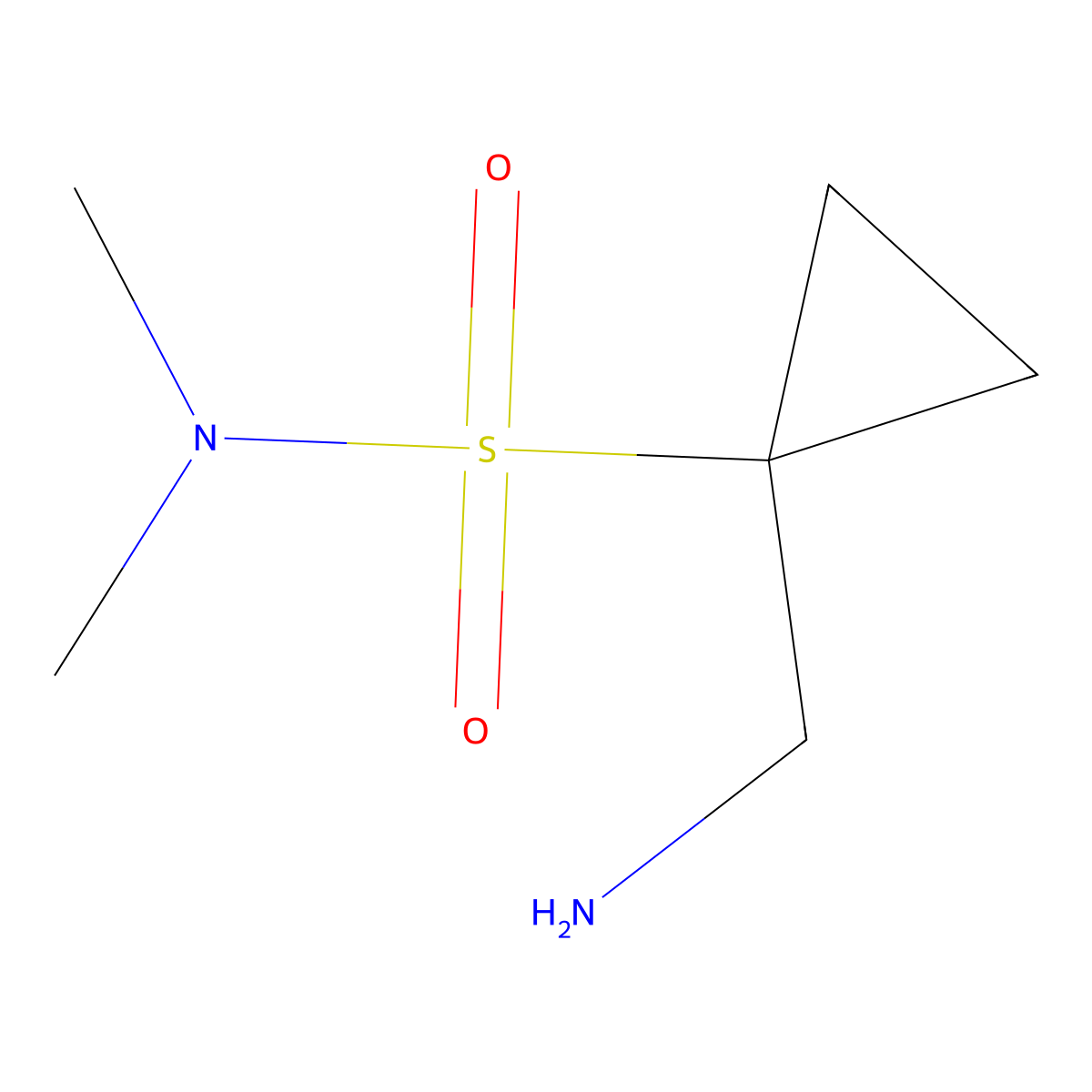 1-(Aminomethyl)-N,N-dimethylcyclopropane-1-sulfonamide molecular structure, CAS 1889940-61-7