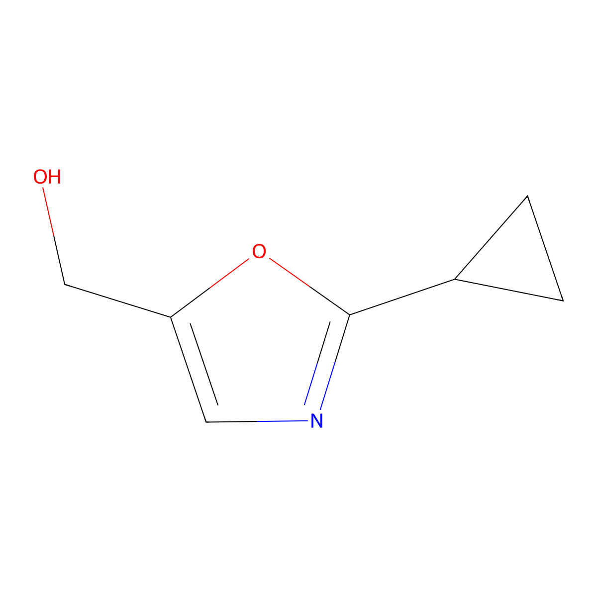 (2-Cyclopropyl-1,3-oxazol-5-yl)methanol molecular structure, CAS 1889959-79-8