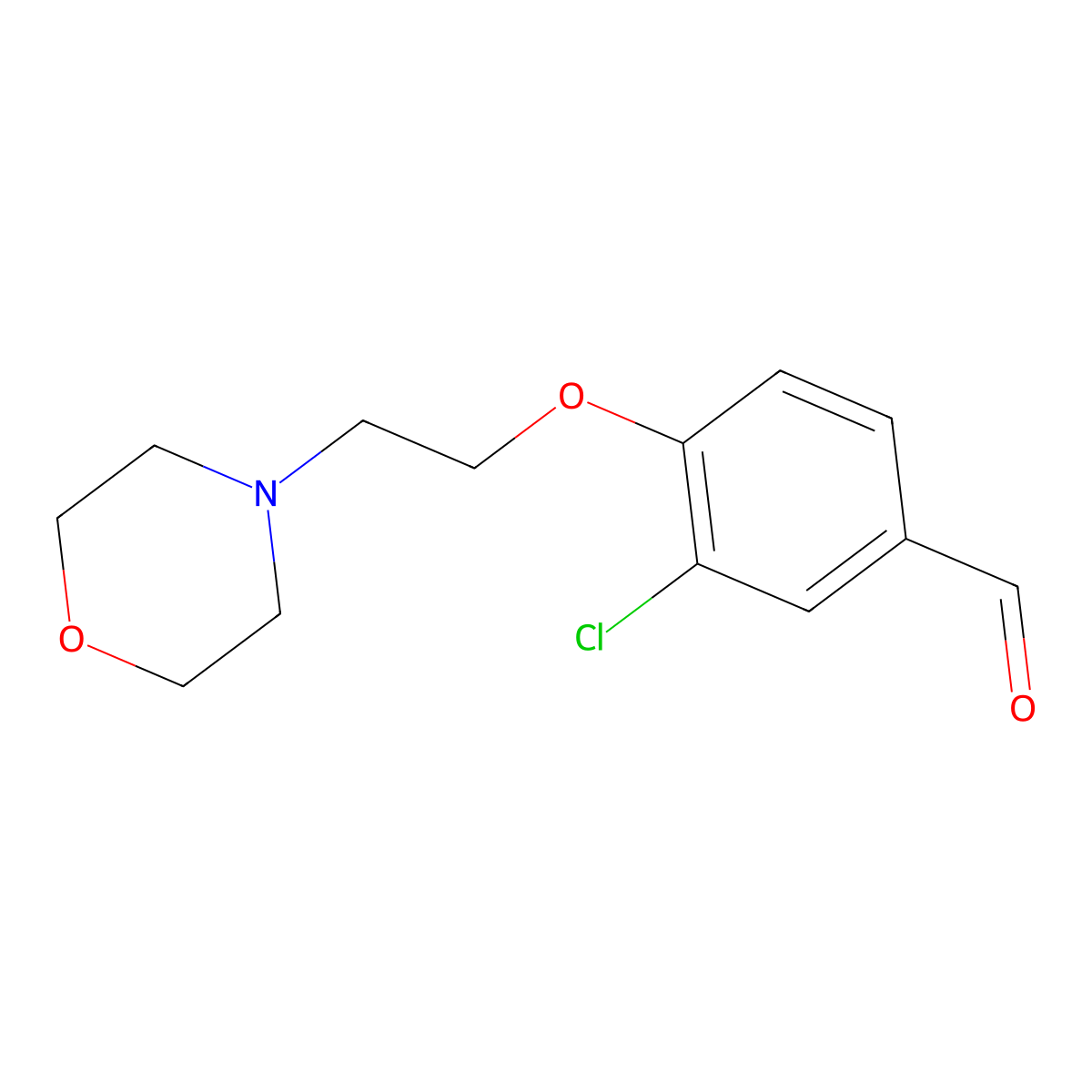 3-Chloro-4-[2-(morpholin-4-yl)ethoxy]benzaldehyde molecular structure, CAS 1890-83-1