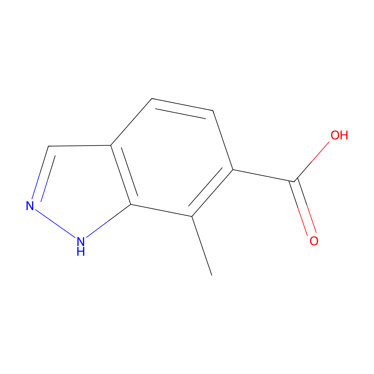 7-methyl-1H-indazole-6-carboxylic acid molecular structure, CAS 1890001-96-3