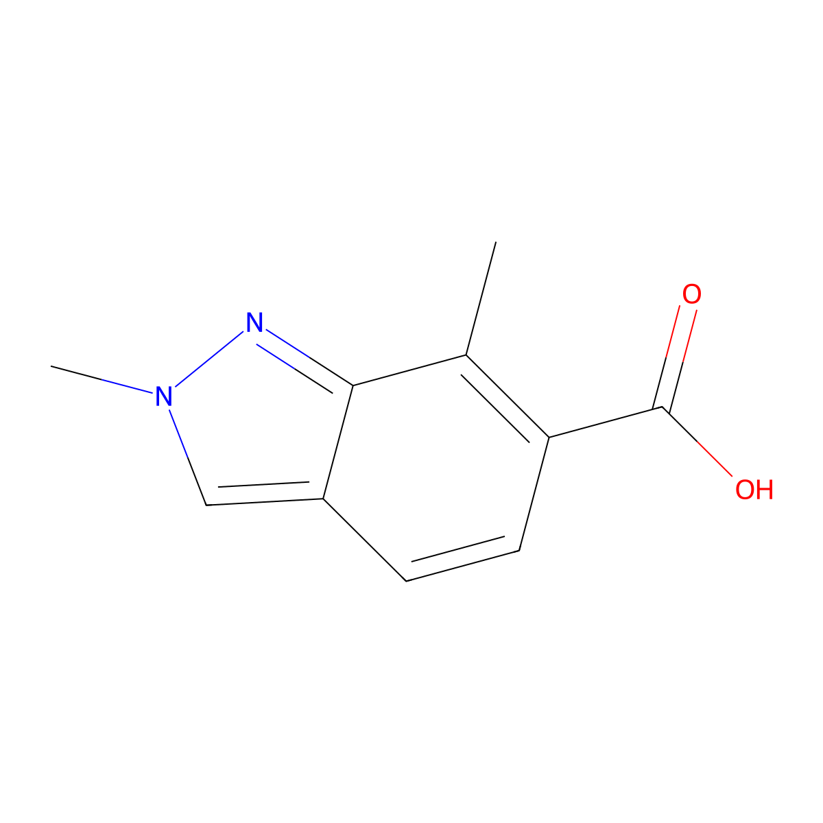 2,7-Dimethylindazole-6-carboxylic acid molecular structure, CAS 1890002-00-2