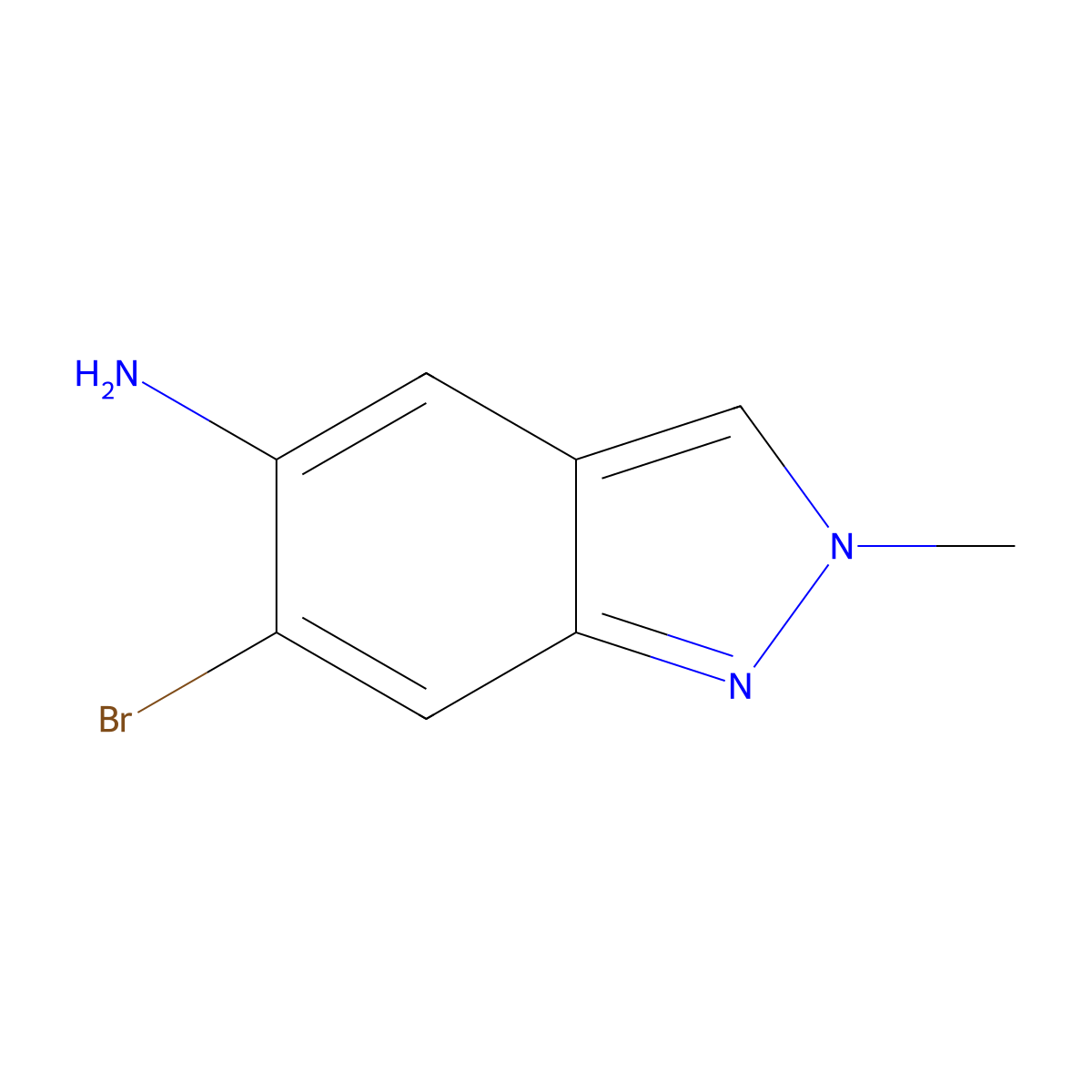6-bromo-2-methyl-2H-indazol-5-amine molecular structure, CAS 1890002-53-5