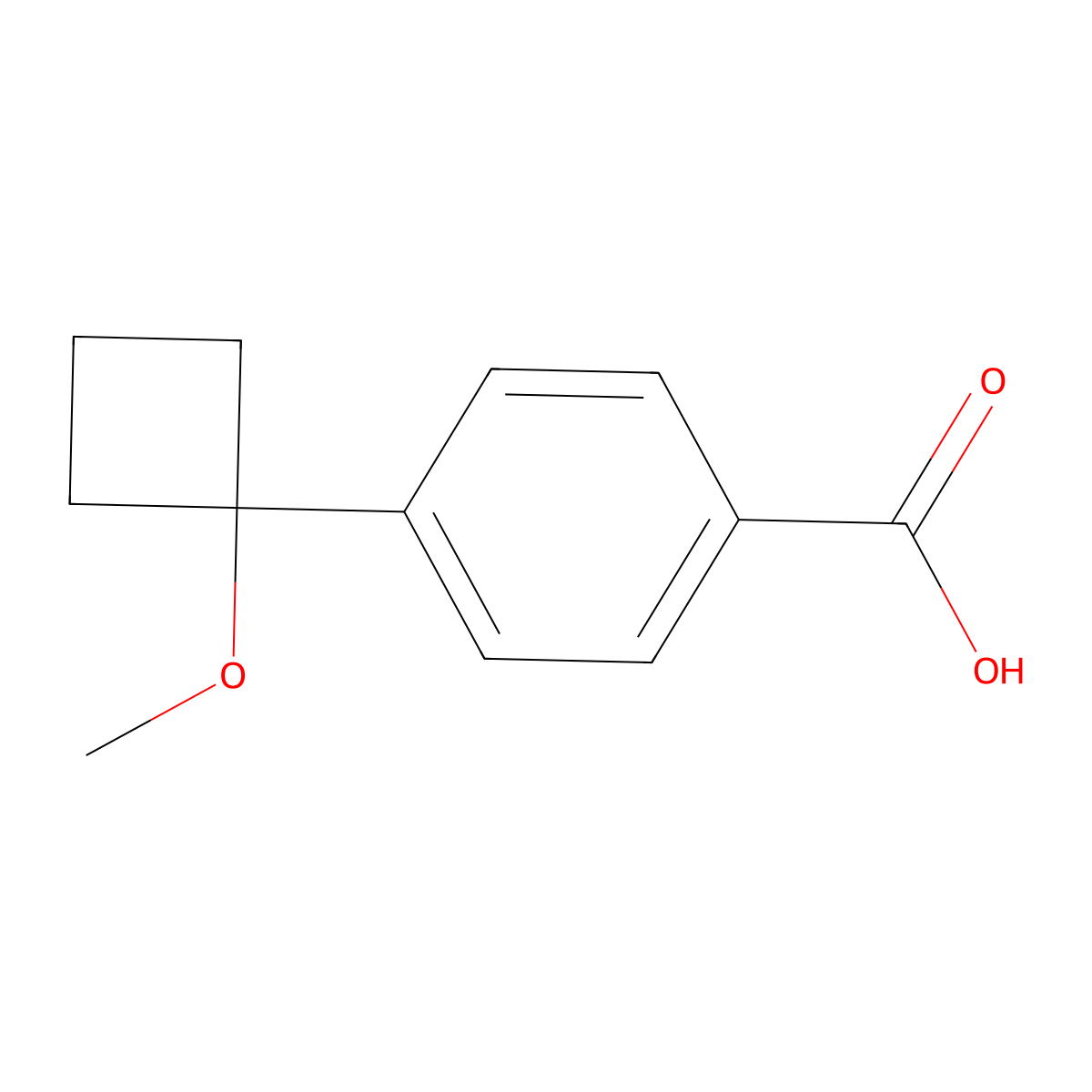 4-(1-Methoxycyclobutyl)benzoic acid molecular structure, CAS 1890013-37-2