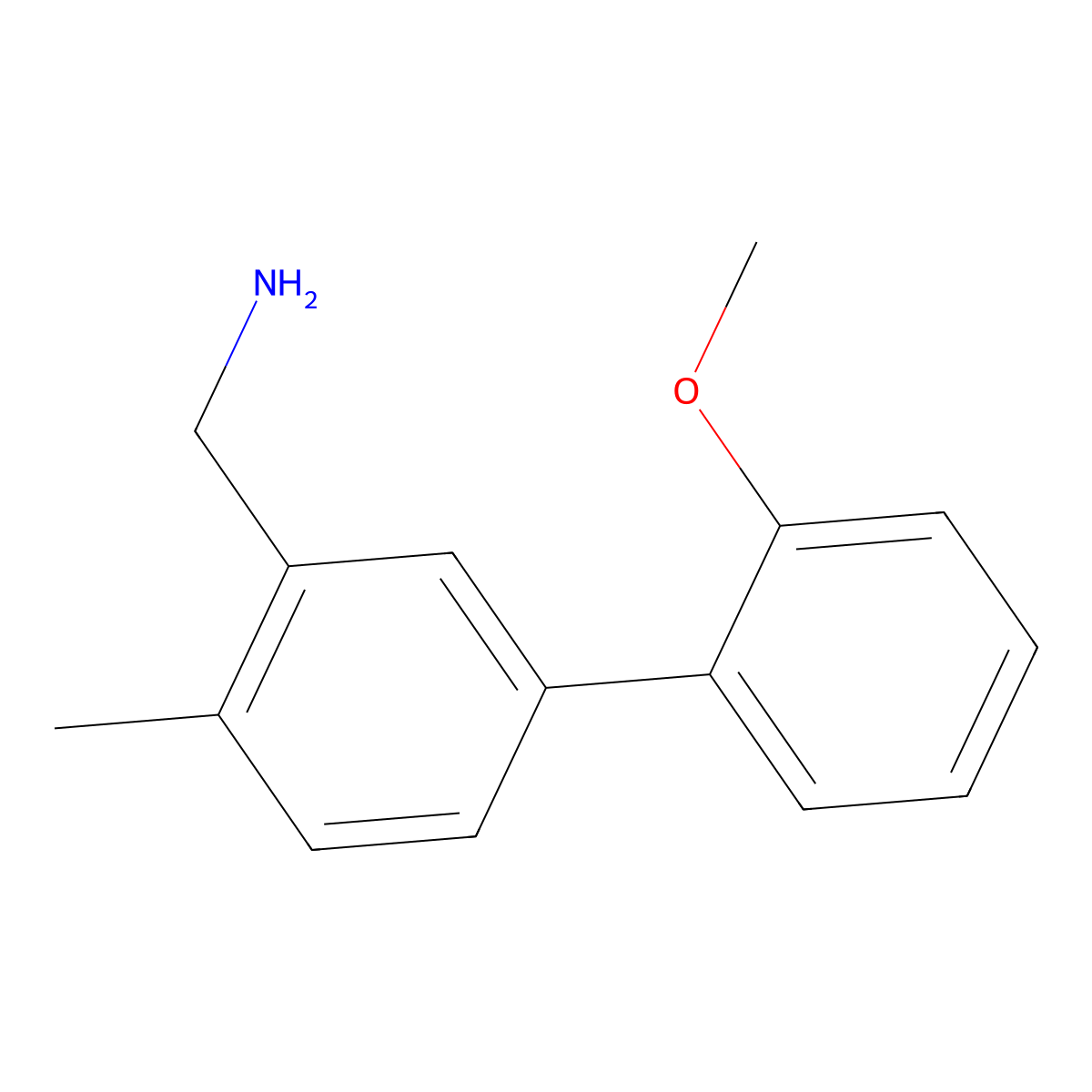 (2'-Methoxy-4-methyl-[1,1'-biphenyl]-3-yl)methanamine molecular structure, CAS 1890022-74-8
