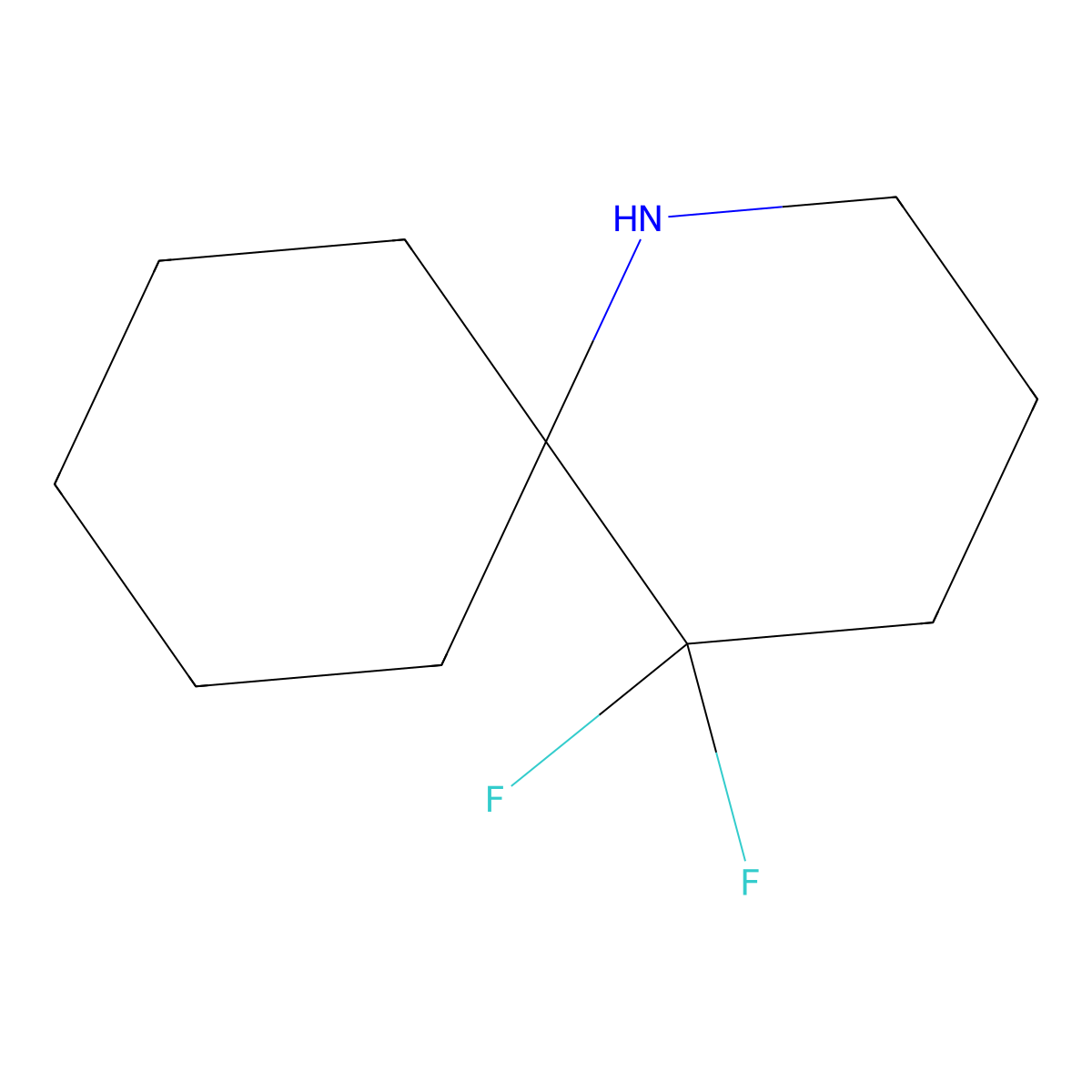 5,5-Difluoro-1-azaspiro[5.5]undecane molecular structure, CAS 1890029-55-6