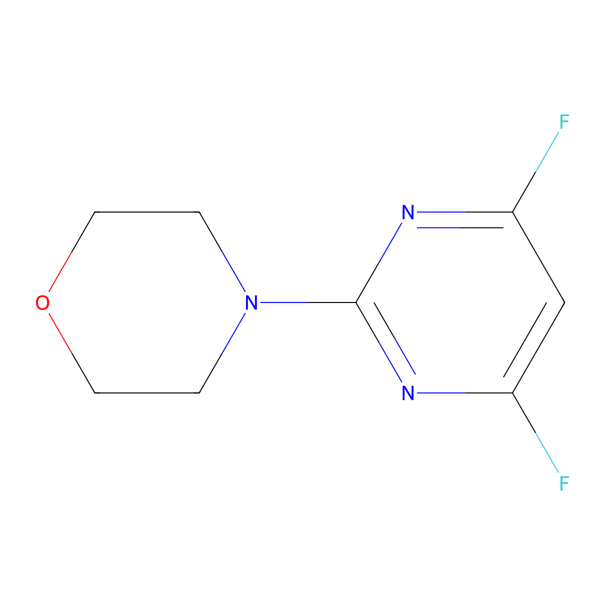 2-Morpholino-4,6-difluoropyrimidine molecular structure, CAS 189003-02-9