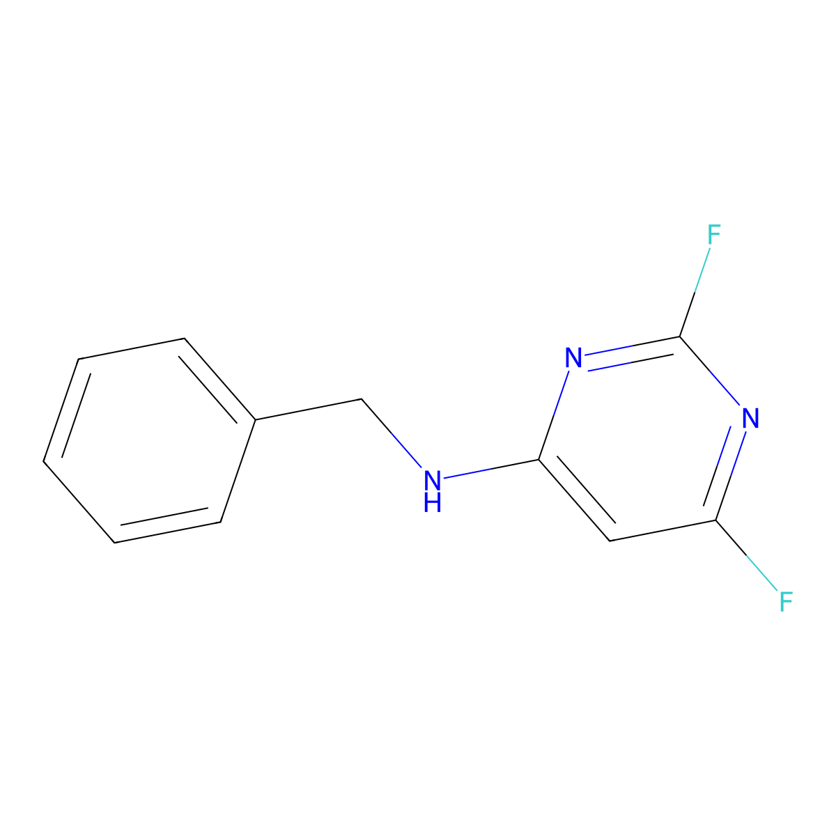 N-Benzyl-2,6-difluoropyrimidin-4-amine molecular structure, CAS 189003-08-5