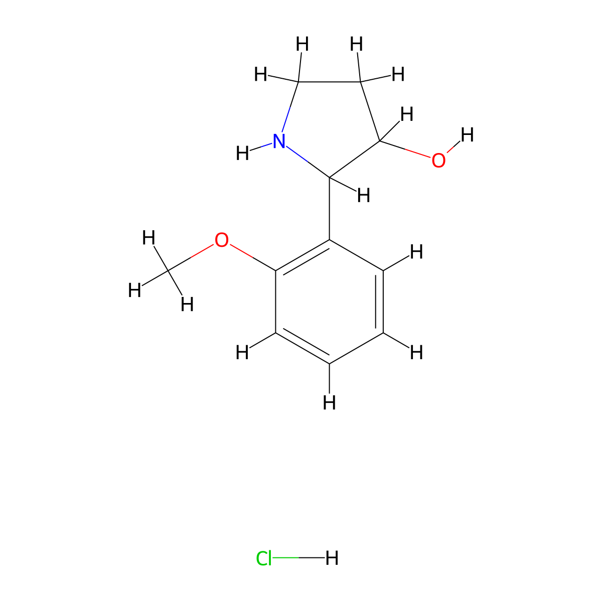 2-(2-Methoxyphenyl)pyrrolidin-3-ol hydrochloride molecular structure, CAS 1890030-25-7