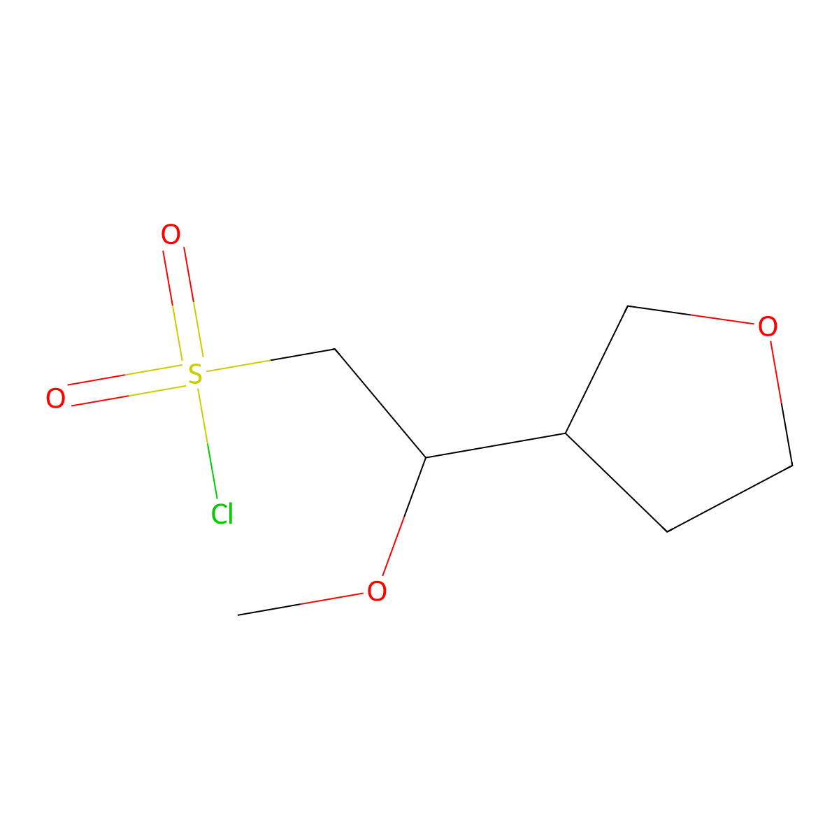 2-Methoxy-2-(oxolan-3-yl)ethane-1-sulfonyl chloride molecular structure, CAS 1890032-75-3