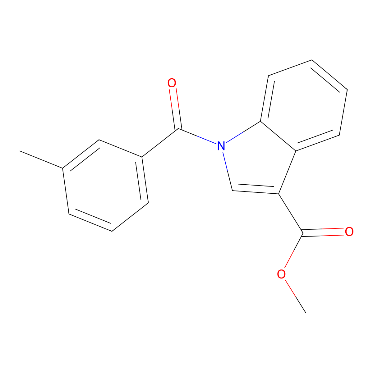 Methyl 1-(3-methylbenzoyl)-1H-indole-3-carboxylate molecular structure, CAS 189006-33-5