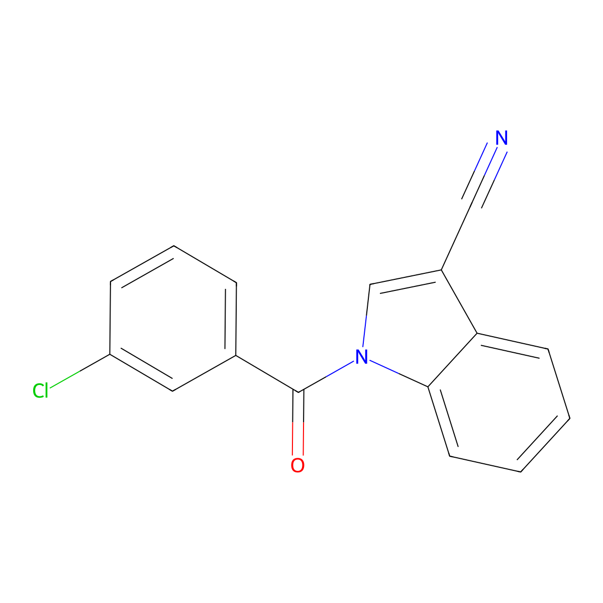 1-[(3-chlorophenyl)carbonyl]-1H-indole-3-carbonitrile molecular structure, CAS 189006-35-7