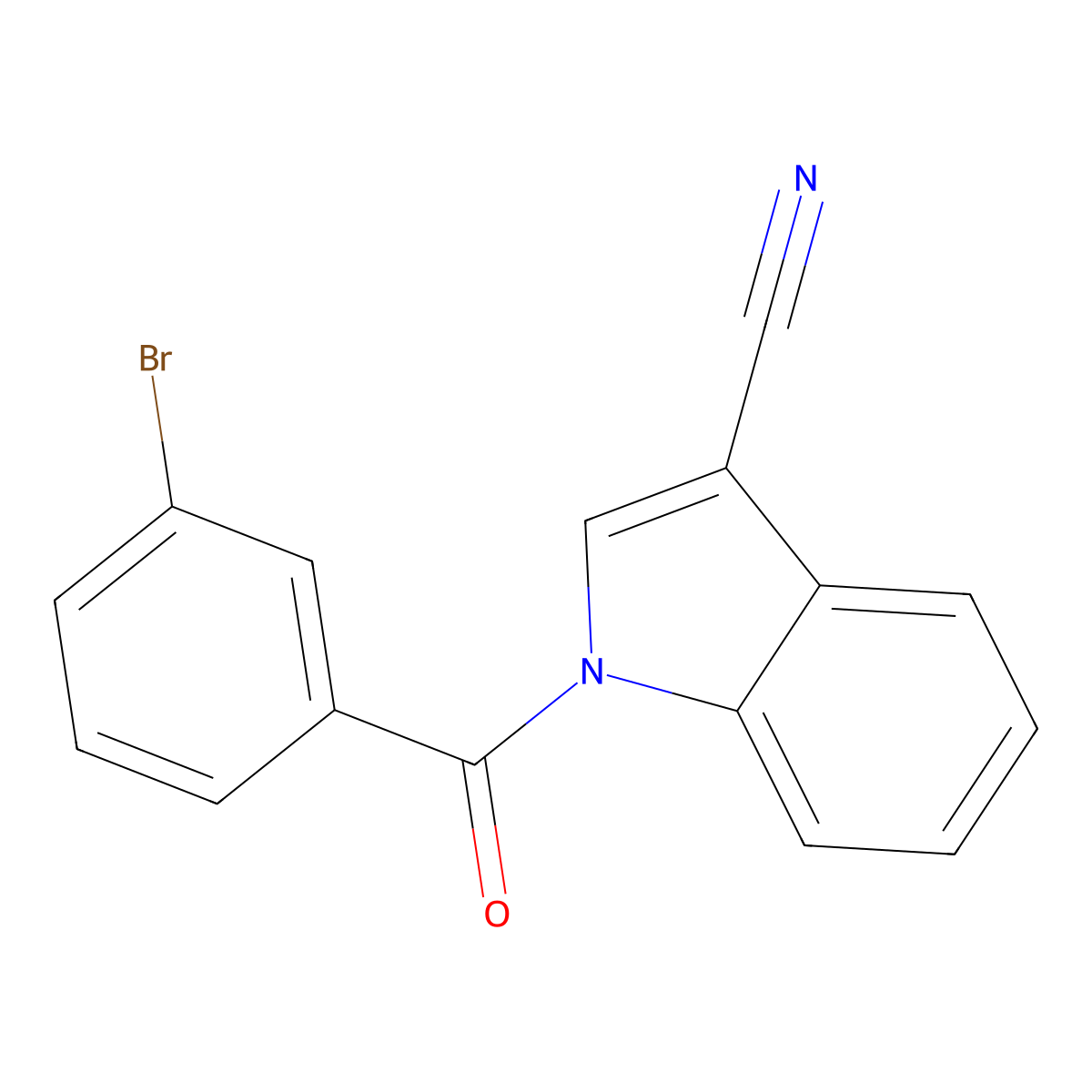 1-[(3-bromophenyl)carbonyl]-1H-indole-3-carbonitrile molecular structure, CAS 189006-38-0