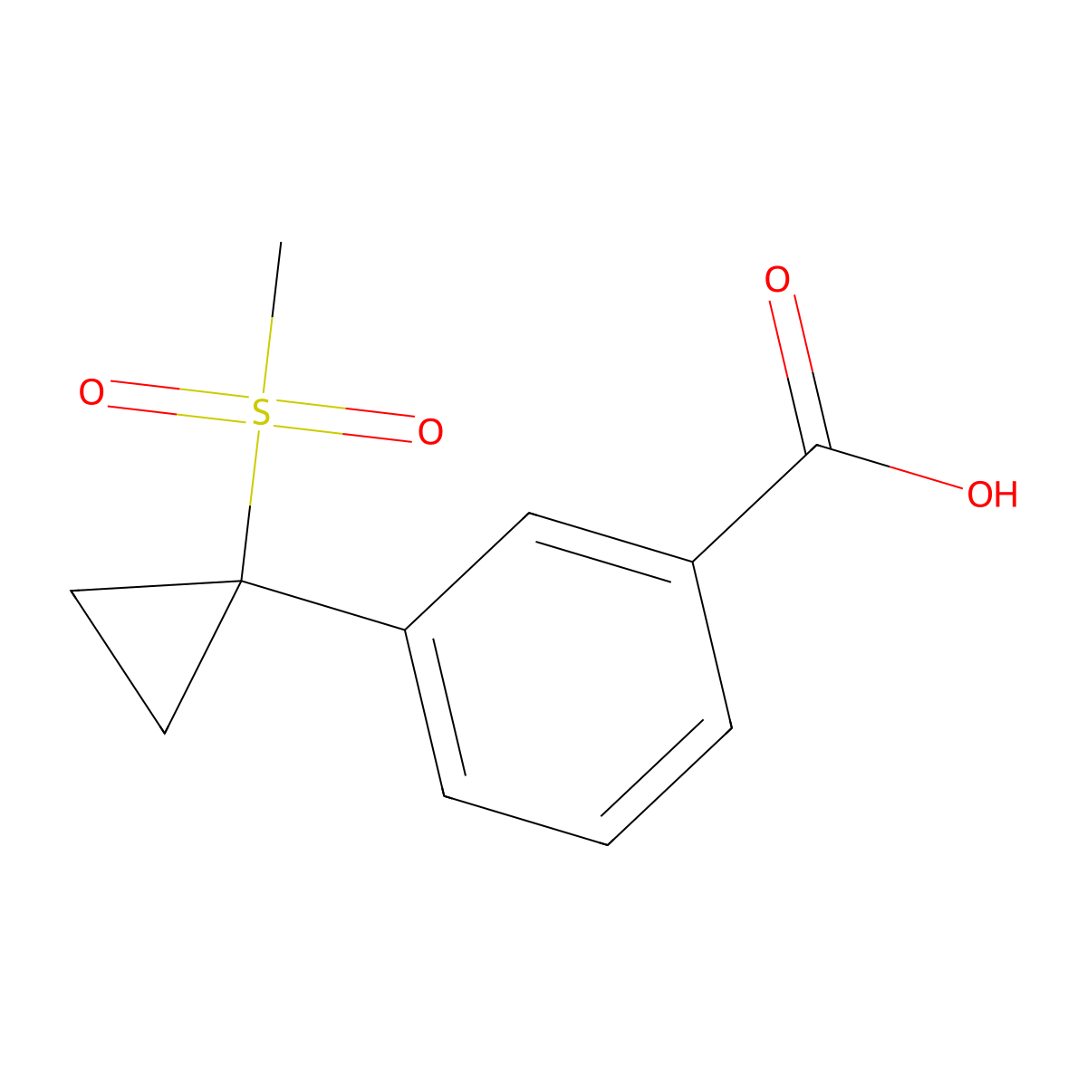3-(1-Methanesulfonylcyclopropyl)benzoic acid molecular structure, CAS 1890064-34-2