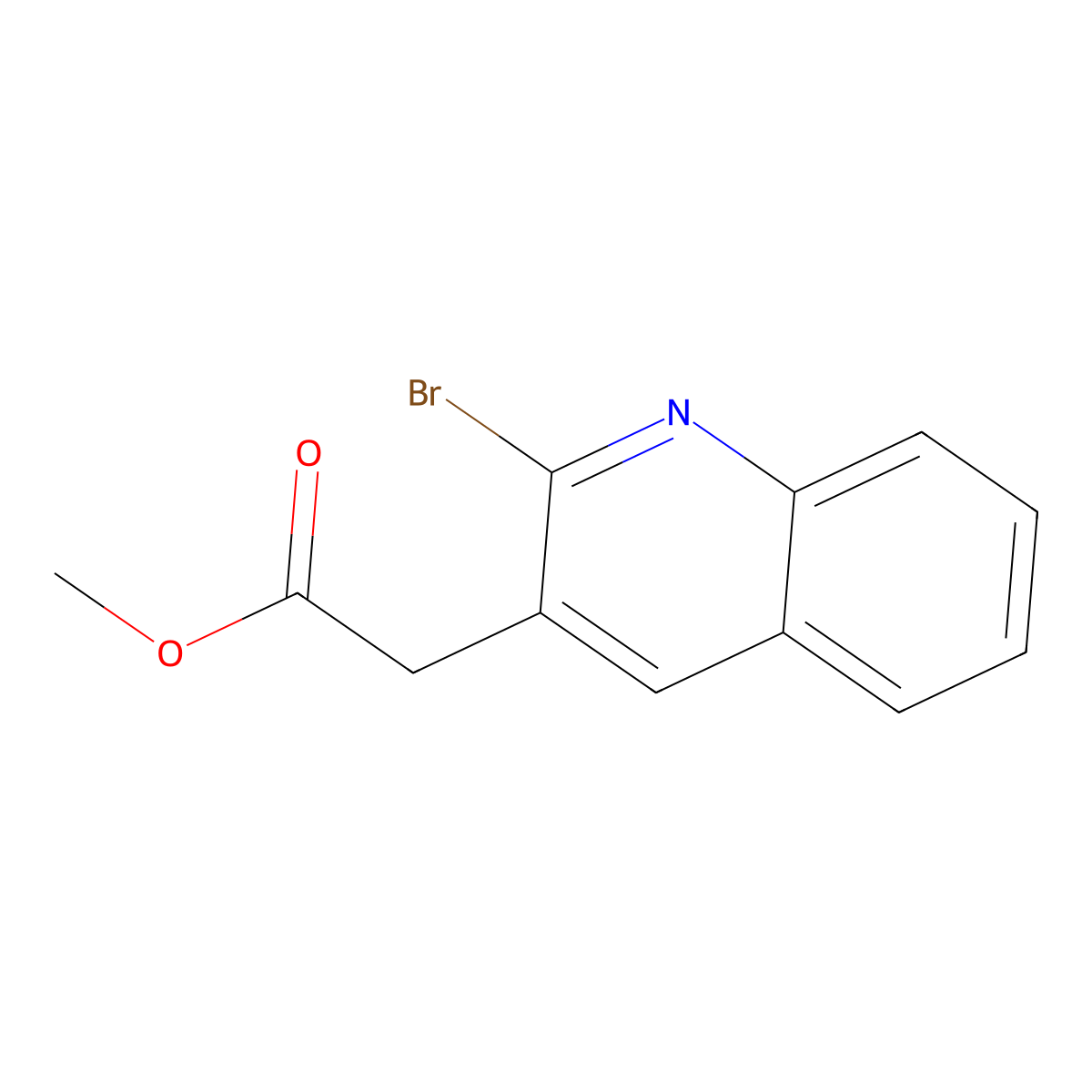 Methyl 2-(2-bromoquinolin-3-yl)acetate molecular structure, CAS 1890081-02-3