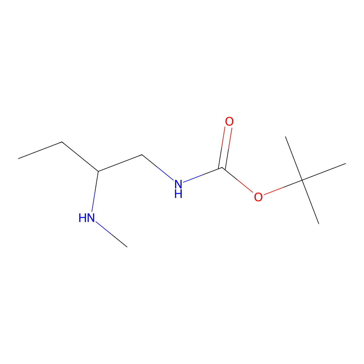 tert-butyl N-[2-(methylamino)butyl]carbamate molecular structure, CAS 1890089-92-5