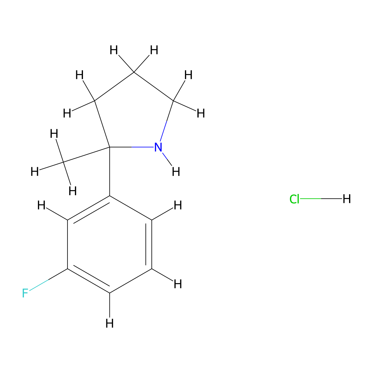 2-(3-Fluorophenyl)-2-methylpyrrolidinehydrochloride molecular structure, CAS 1890099-43-0