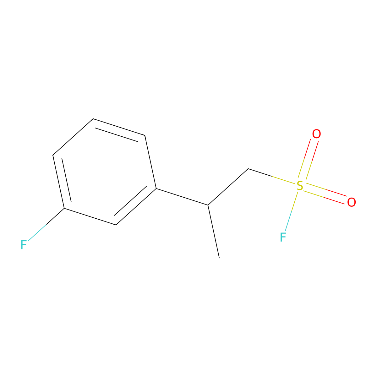 2-(3-Fluorophenyl)propane-1-sulfonyl fluoride molecular structure, CAS 1890100-81-8