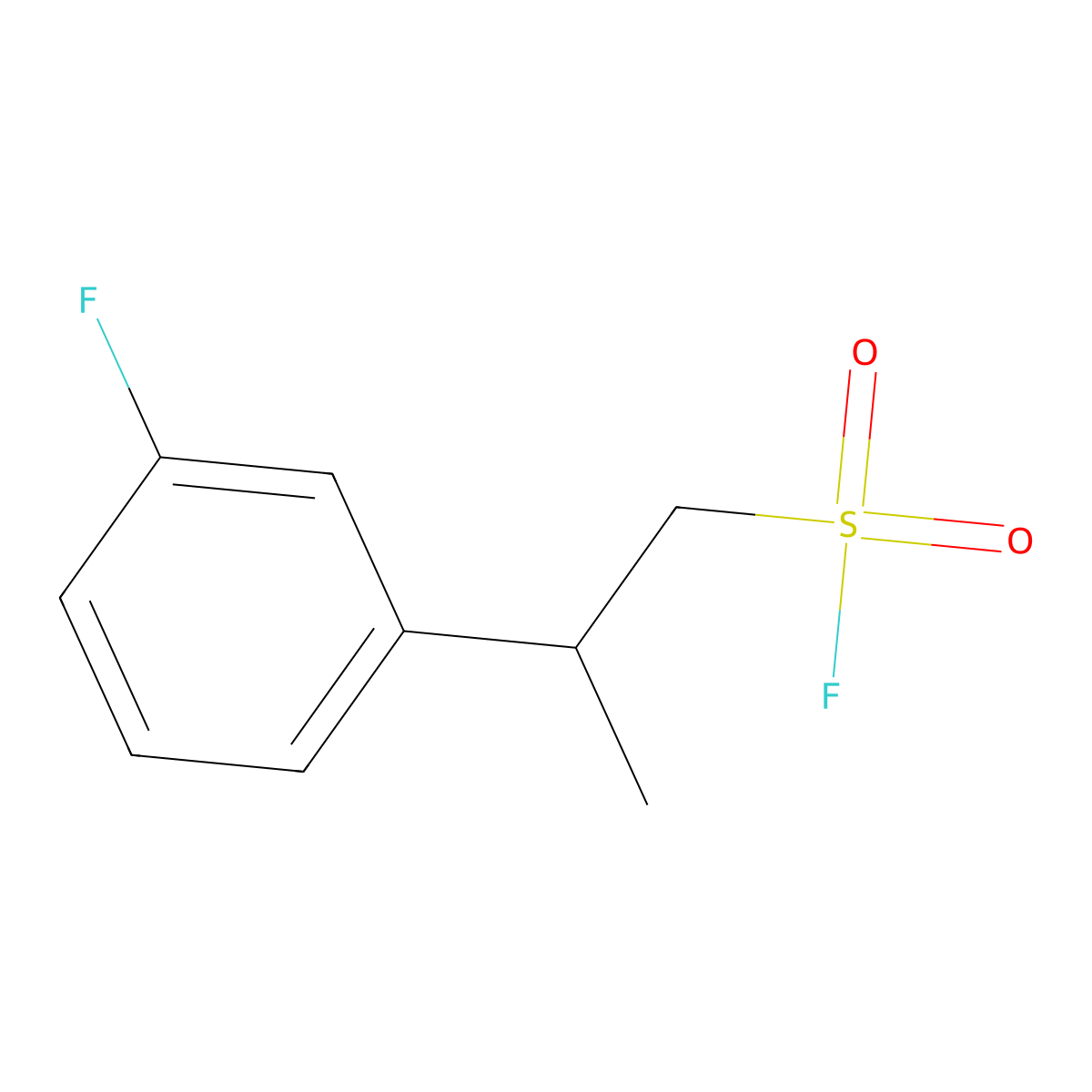 2-(3-Fluorophenyl)propane-1-sulfonyl fluoride molecular structure, CAS 1890100-81-8