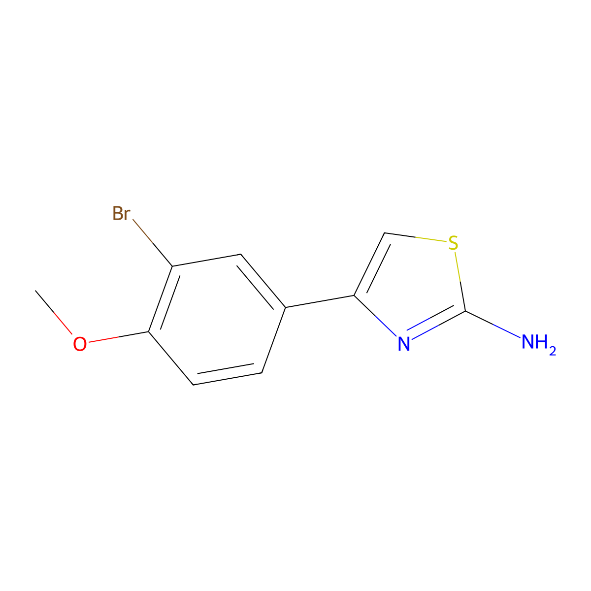 4-(3-Bromo-4-methoxyphenyl)-1,3-thiazol-2-amine molecular structure, CAS 189011-00-5