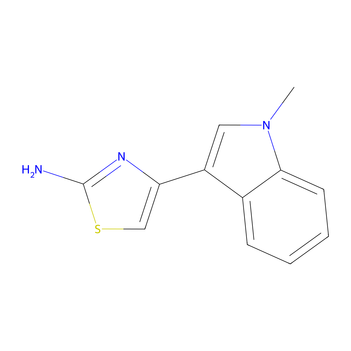 4-(1-Methyl-1H-indol-3-yl)-thiazol-2-ylamine molecular structure, CAS 189011-04-9