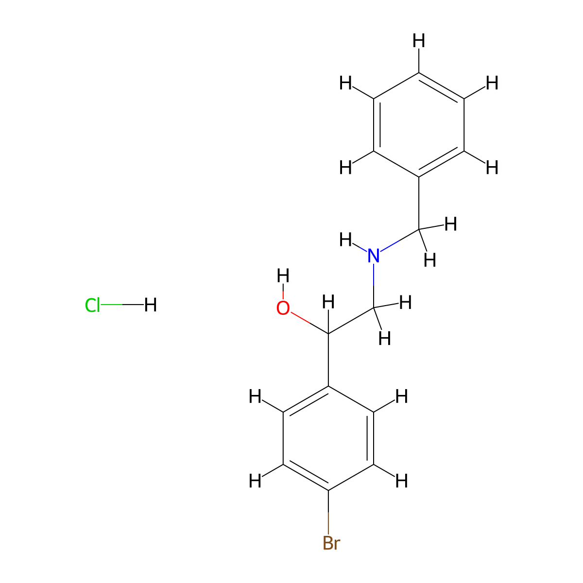 2-(Benzylamino)-1-(4-bromophenyl)ethan-1-ol hydrochloride molecular structure, CAS 1890125-54-8