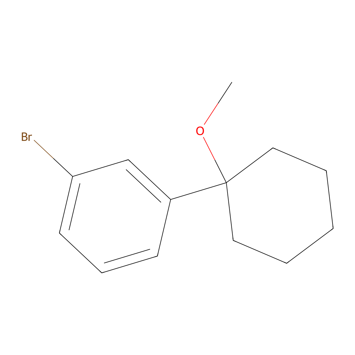 1-Bromo-3-(1-methoxycyclohexyl)benzene molecular structure, CAS 1890129-64-2