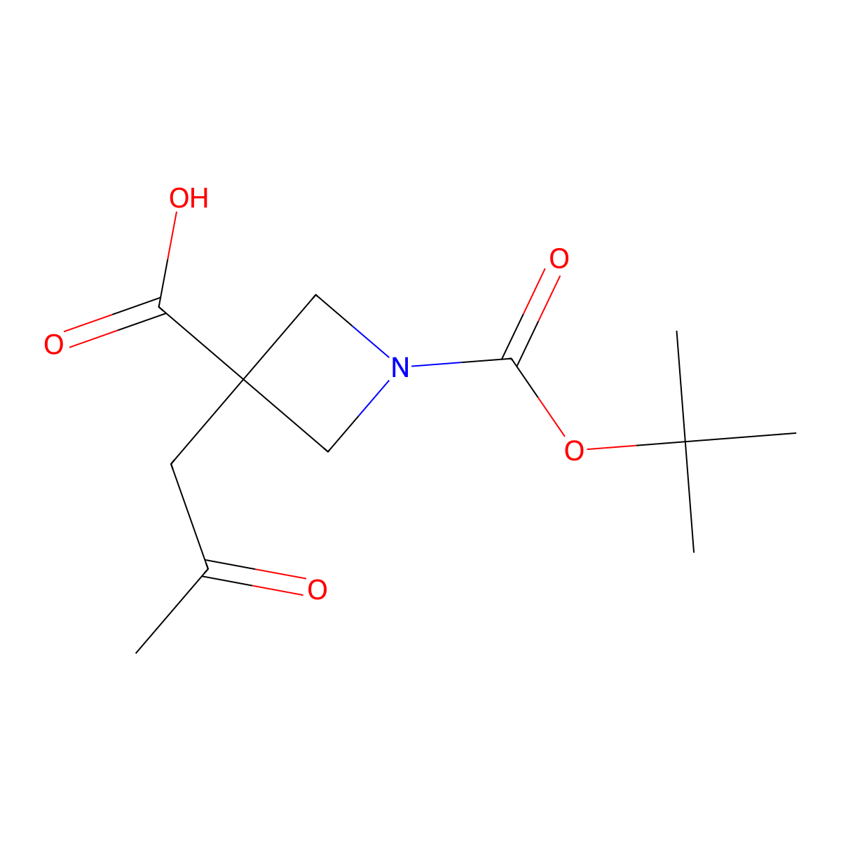 1-[(Tert-butoxy)carbonyl]-3-(2-oxopropyl)azetidine-3-carboxylic acid molecular structure, CAS 1890129-71-1